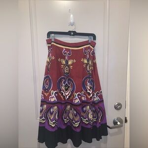 Elegant Multicolor Patterned Women's Skirt